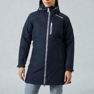 Helly Hansen long Belfast winter jacket navy blue and pink women's size M